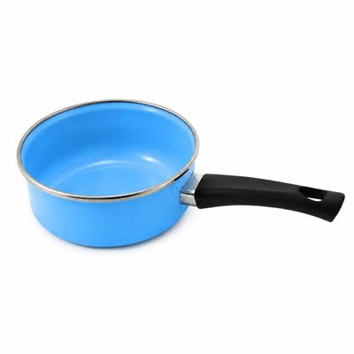 Panela Papeiro Esmaltado Azul Bebê 800ml Cabo em Baquelite Panelinha Metallouça
