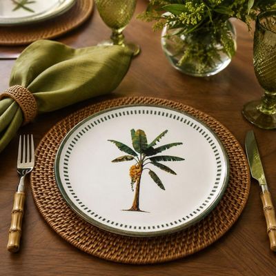 Conjunto 6 Pratos Para Sobremesa 21,5cm Bio Bananê Mesa Posta Servir Doces Porto Brasil