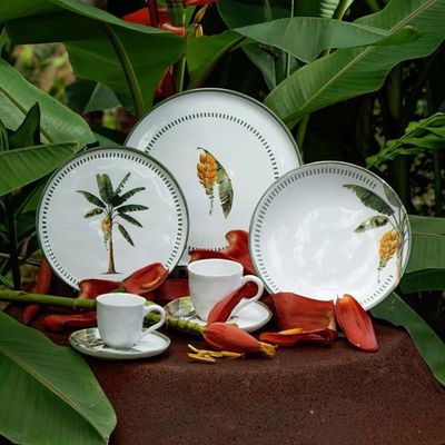 Conjunto 6 Pratos Para Sobremesa 21,5cm Bio Bananê Mesa Posta Servir Doces Porto Brasil