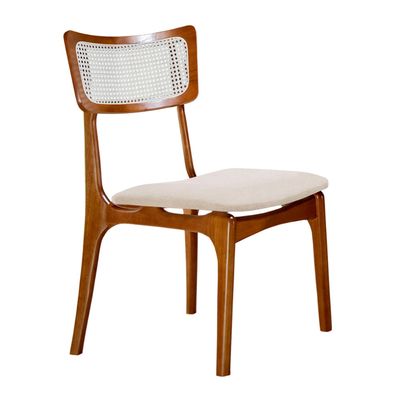Conjunto 2 Cadeiras De Madeira Viena linho off imbuia