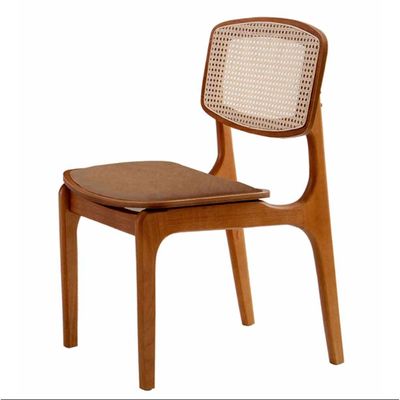 Conjunto com 2 cadeiras Malta Premium em Madeira Maciça para Sala de Jantar Moderna Mobília Star Caramelo Imbuia