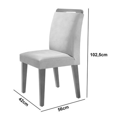 Sala de Jantar Mesa Olimpia 120CM MDF Vidro Canto Reto com 4 Cadeiras Athenas Moderna Marrom, Off White e Imbuia