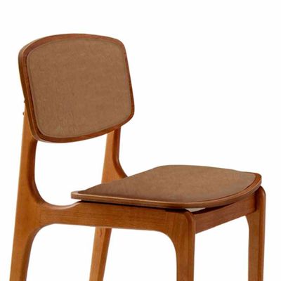Conjunto com 2 cadeiras Malta em Madeira Maciça para Sala de Jantar Moderna Mobília Star Caramelo Imbuia