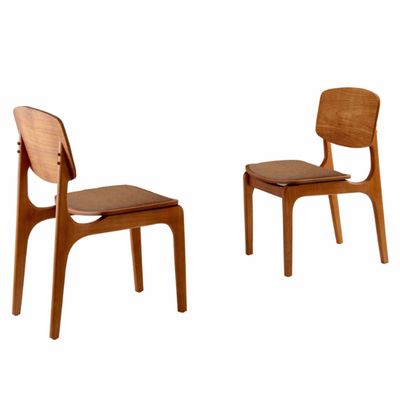 Conjunto com 2 cadeiras Malta Gold em Madeira Maciça para Sala de Jantar Moderna Mobília Star Caramelo Imbuia
