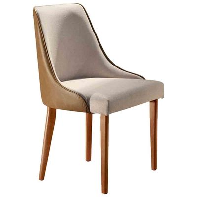Conjunto com 2 Cadeiras Esmeralda em Madeira Maciça para Sala de jantar - Moderna Star Caramelo/ Turim Imbuia