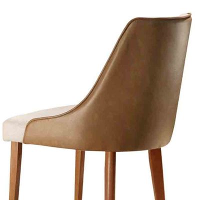 Conjunto com 2 Cadeiras Esmeralda em Madeira Maciça para Sala de jantar - Moderna Star Caramelo/ Turim Imbuia