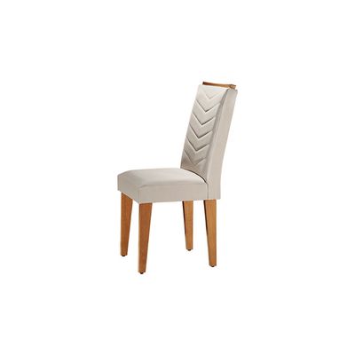 Conjunto Com 6 Cadeiras Para Sala de Jantar Liz Rufato Imbuia/Veludo Creme