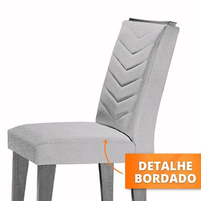 Conjunto Com 6 Cadeiras Para Sala de Jantar Liz Rufato Imbuia/Veludo Creme