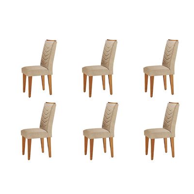 Conjunto Com 6 Cadeiras Para Sala de Jantar Liz Rufato Imbuia/Turim 07
