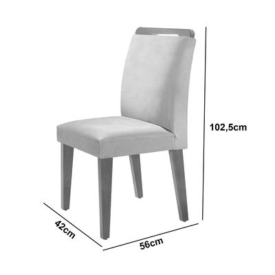 Sala de Jantar Mesa Olímpia 120CM MDF Canto Copo com 4 Cadeiras Athenas Moderna Creme, Off White e Imbuia