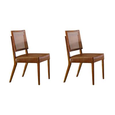 Conjunto com 2 Cadeiras Aila em Madeira Maciça para Sala de Jantar Mobillare Star Caramelo Imbuia