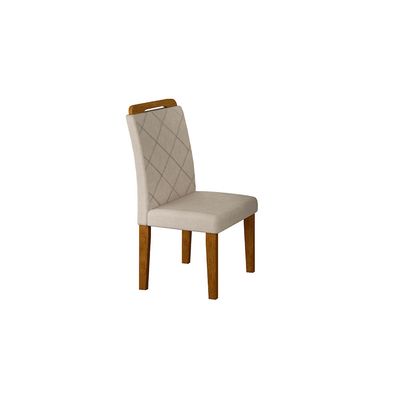 Conjunto Com 4 Cadeiras Para Sala de Jantar Melissa Rufato Imbuia/Veludo Creme