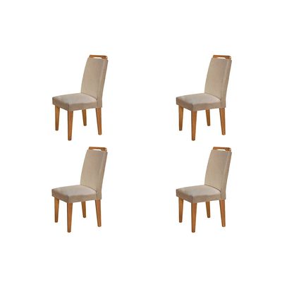Conjunto Com 4 Cadeiras Athenas MDF Rufato Imbuia/Turim
