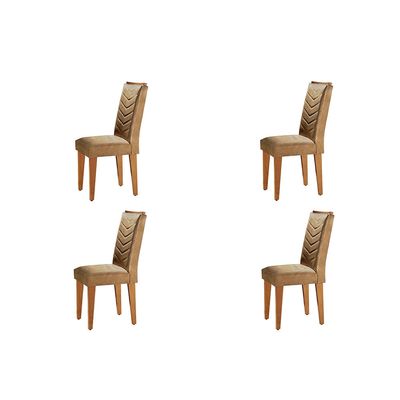 Conjunto Com 4 Cadeiras Para Sala de Jantar Liz Rufato Imbuia/Animale Chocolate