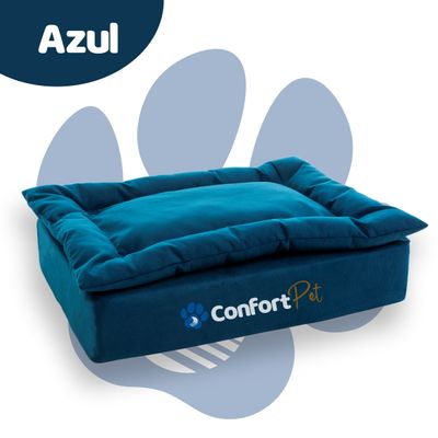 Cama Pequena Confort Pet Sonos com Pillow Removível Azul