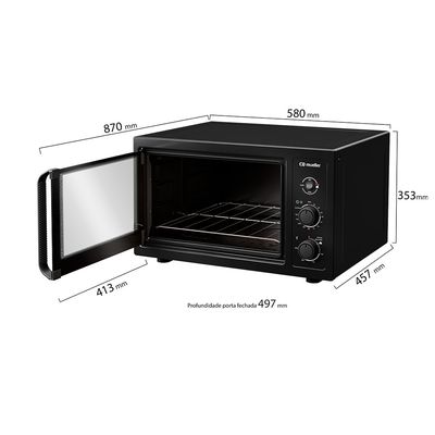 Forno Elétrico de Bancada MFB50B 50 litros com Grill Mueller Preto / 110v