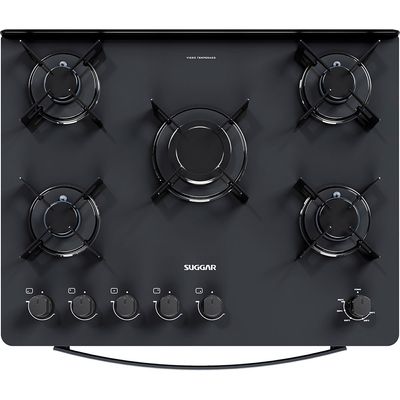Fogão de Piso 5 Bocas Neo Max Com Mesa de Vidro Suggar Preto / Bivolt