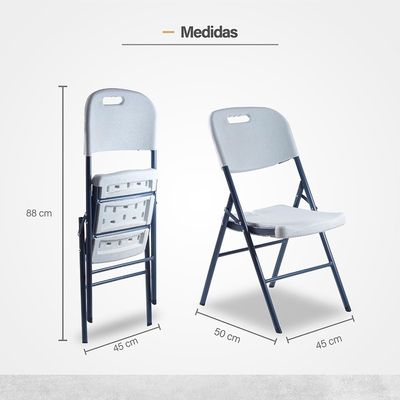 Kit 02 Cadeiras Dobráveis Camping com Estrutura em Aço Loomber Branco