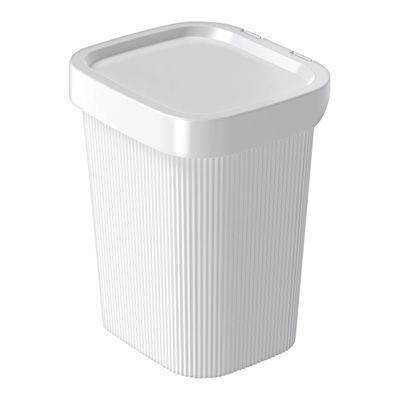 Lixeira de Plástico com Frisos Plasútil Classic Branca UNICA