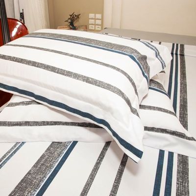 Jogo de Cama Duplo KazzaVip Casal Percal 100% Algodão 200 Fios Supra Orion 4 Peças Cinza