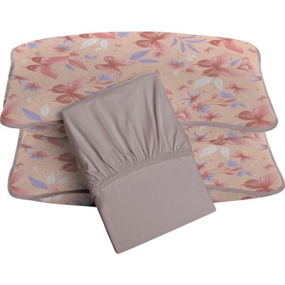 Jogo de Lençol KazzaVip Queen Malha 100% Algodão Amabili 3 peças Linha Premium Rosinha
