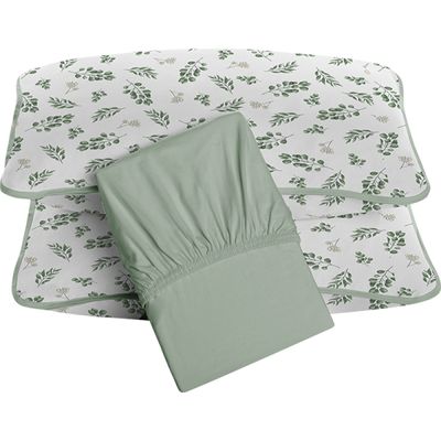 Jogo de Lençol KazzaVip Queen Malha 100% Algodão Clarice 3 peças Linha Premium Verde