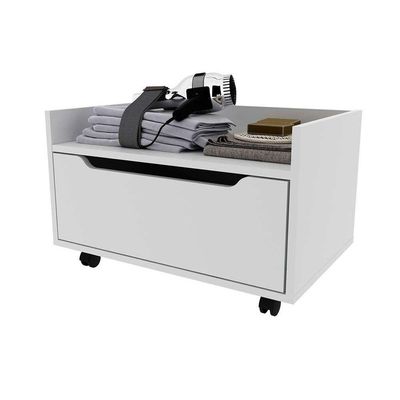 Gabinete Banheiro Suspenso c/Rodizio BN3647 s/ Cuba c/1 Gaveta 60cm Mármore Branco Tecno Mobili
