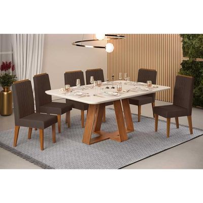 Mesa Sala Jantar Celeste + 6 Cadeiras Lia Freijo DJ Móveis