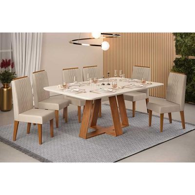 Mesa Sala Jantar Celeste + 6 Cadeiras Lia Freijo DJ Móveis