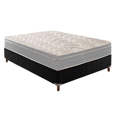Conjunto Box Casal: Colchão Anatômico Paropas D45 Confort Mega Firme+Base CRC Black (138x188)