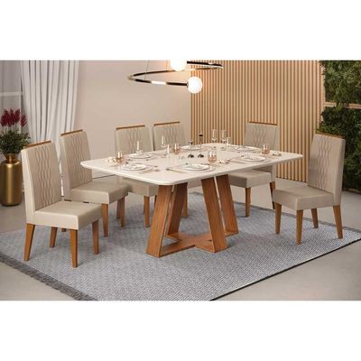 Mesa Sala Jantar Celeste + 6 Cadeiras Lia Freijo DJ Móveis