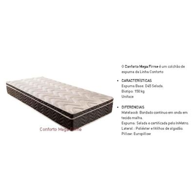 Conjunto Box Solteiro: Colchão Anatômico Paropas D45 Confort Mega Firme+Base CRC Black (88x188)