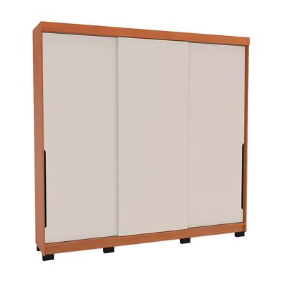 Guarda-Roupa Casal Madrid 3 Portas 4 Gavetas Freijó e Creme