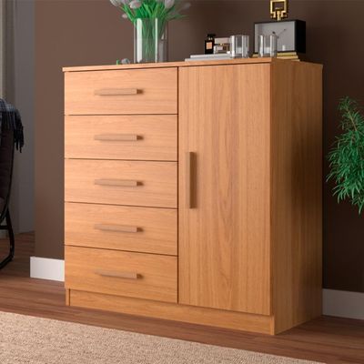 Cômoda Sapateira New Monaco 1 Porta 5 Gavetas Cinnamomo