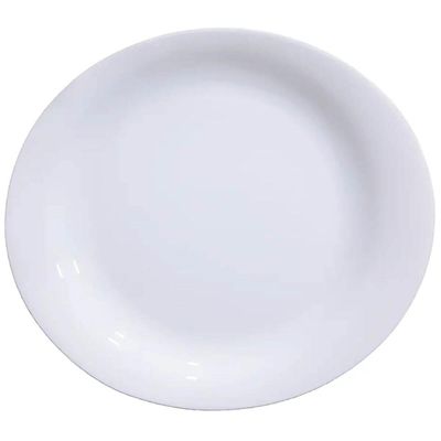 Jogo 6 Pratos Oval Branco Vidro Opalino Steak Essenza 30x26cm Servir Mesa Posta