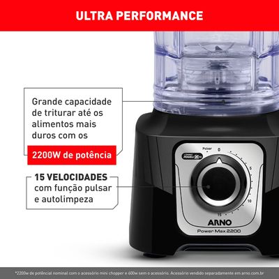 Liquidificador Power Max LN66 Arno Preto 220V