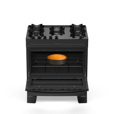 Fogão Atlas Mônaco Top Glass 5 Bocas com Mesa de Vidro e Mega Chama Bivolt Preto