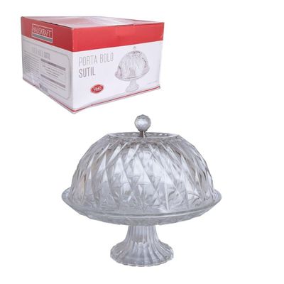 Prato para Bolo Hauskraft Sutil com Pedestal em Vidro - 25 cm