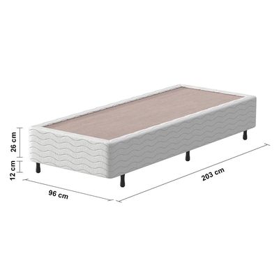 Base Box Queen Size Probel Amsterdã 38x79x198 cm  Branco