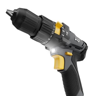 Parafusadeira e Furadeira de Impacto WAP K21 ID01 com acessórios - Cinza e Amarelo