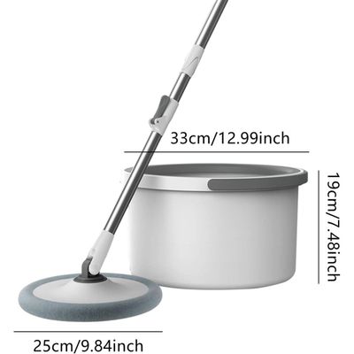 Esfregão Mop Giratório 360 com Balde Redondo Slim - Kit Completo