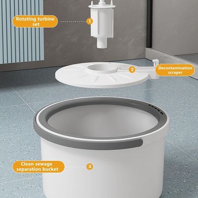 Esfregão Mop Giratório 360 com Balde Redondo Slim - Kit Completo