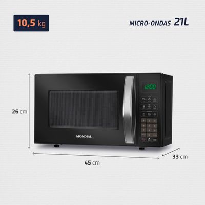 Micro-ondas Mondial MO-01-21-E 21 Litros Cinza Espelhado Cinza / 110