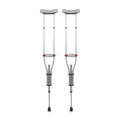 Par de Muleta Axilar D7 Universal em Alumínio até 65 Kg (02 unidades) unico / Cinza