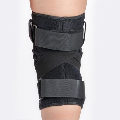 Par de Joelheira Articulada com Cintas Cruzadas Ortho Care Dellamed PP / Preto