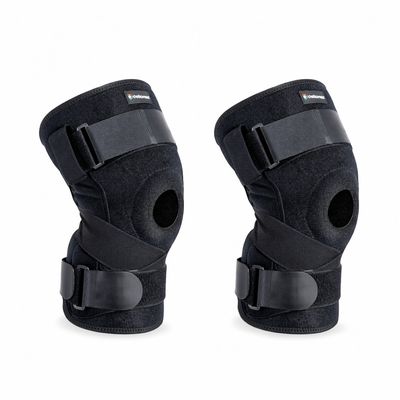 Par de Joelheira Articulada com Cintas Cruzadas Ortho Care Dellamed PP / Preto