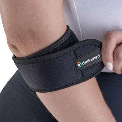 Par de Tennis Elbow Dellamed Ajustável com Neoprene unico / Preto