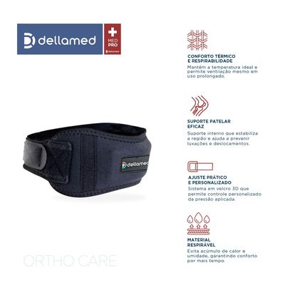Par de Faixa Subpatelar Dellamed unico / Preto