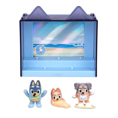 Kit 3 Bonecos Colecionáveis Bluey Fuzzies - A Praia