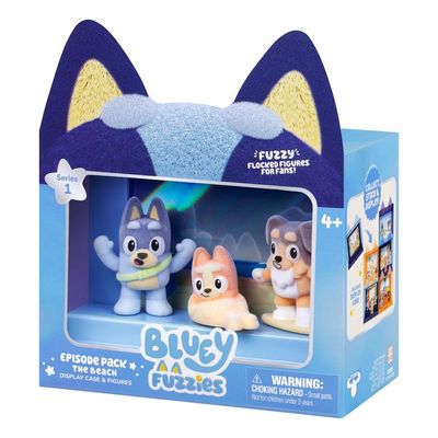 Kit 3 Bonecos Colecionáveis Bluey Fuzzies - A Praia
